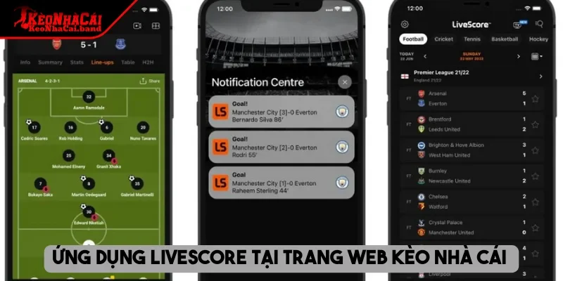 Ứng dụng livescore tại trang web kèo nhà cái